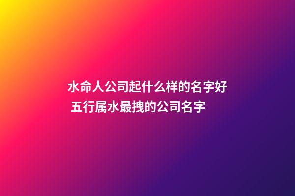 水命人公司起什么样的名字好 五行属水最拽的公司名字-第1张-公司起名-玄机派